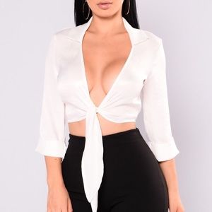 FashionNova Utopia Satin Crop top